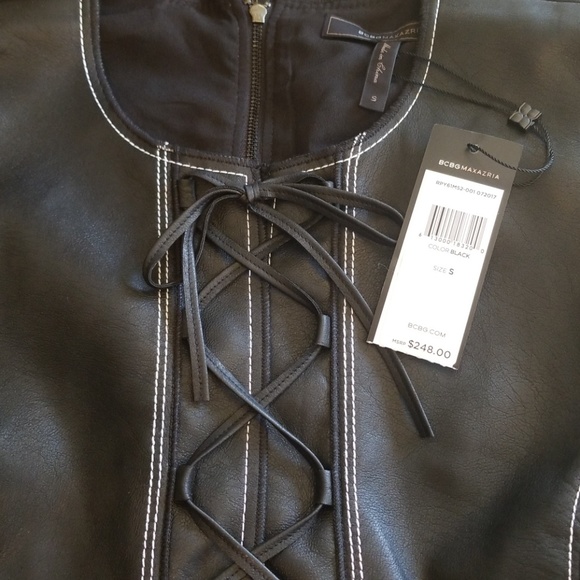 BCBGMAXAZRIA Jolee Sleeveless Faux-Leather Dress - Picture 5 of 5